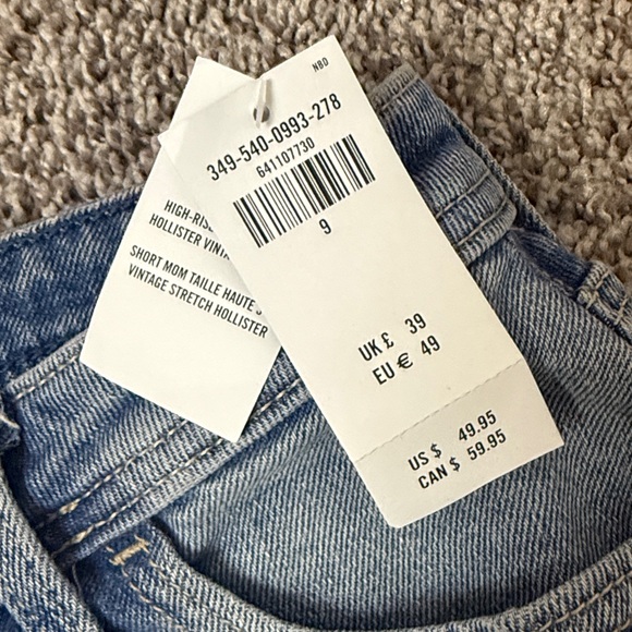 Hollister Women's Embroidered Daisies Blue Jean Shorts size 9 w29 High Rise - Picture 3 of 5